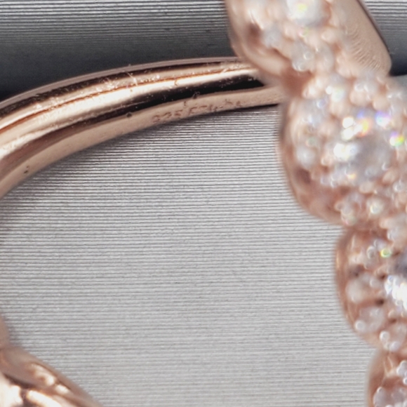 Rose Gold Chevron Halo Ring - Picture 5 of 8